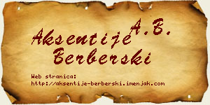 Aksentije Berberski vizit kartica